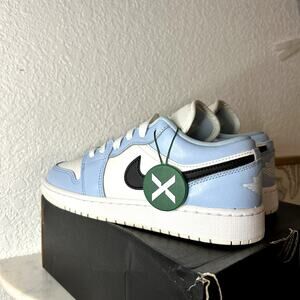 Air Jordan 1 Low (GS) Ice Blue Black Sail White Youth Size 4 RARE IN BOX